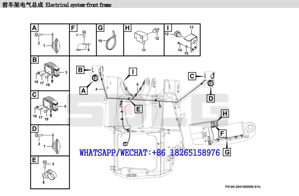 105.SDLG LG938L WHEEL LOADER PARTS CATALOG Electrical system-front frame P4100-2941000090