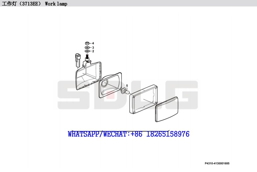 109.SDLG LG938L WHEEL LOADER PARTS CATALOG Work lamp 3713CH P4310-4130001685