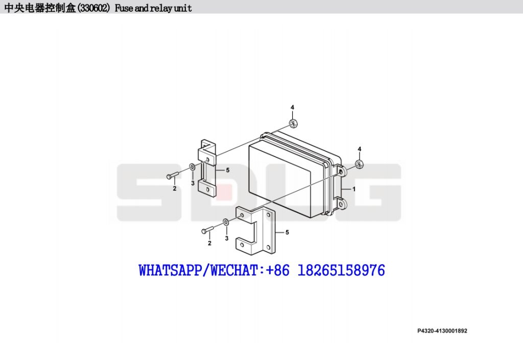 110.SDLG LG938L WHEEL LOADER PARTS CATALOG Fuse and relay unit assembly 330602 P4320-4130001892