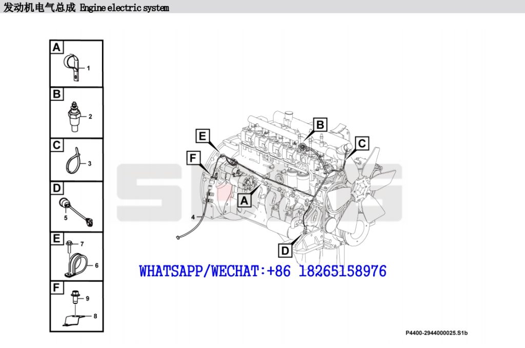 112.SDLG LG938L WHEEL LOADER PARTS CATALOG Engine electric system P4400-2944000025