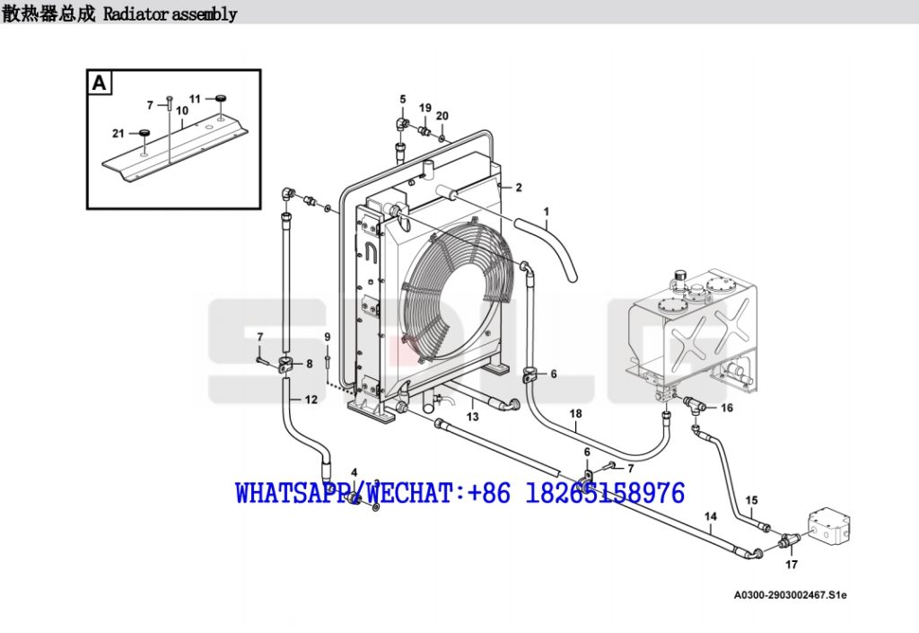 4.SDLG LG938L WHEEL LOADER PARTS CATALOG RADIATOR ASSEMBLY A0300-2903002467