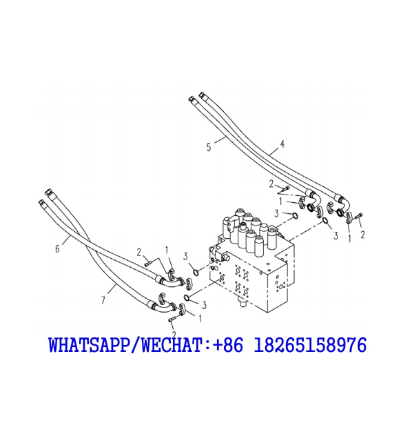 53. 310601491 Upper Hydraulic System Main Piping(2) - XE215C HYDRAULIC EXCAVATOR PARTS HANDBOOK