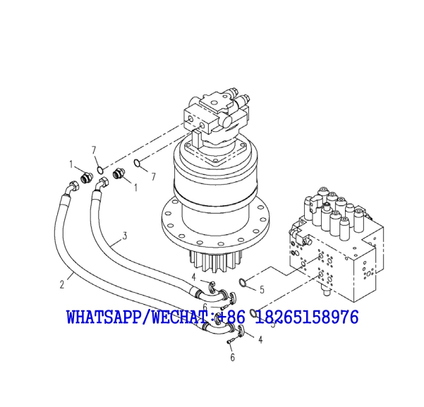 54. 310601491 Upper Hydraulic System Main Piping(3) - XE215C HYDRAULIC EXCAVATOR PARTS HANDBOOK