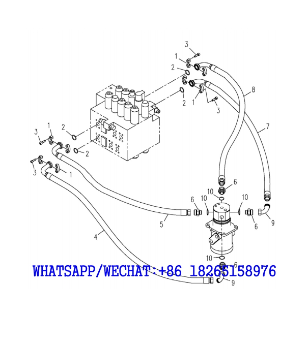 55. 310601491 Upper Hydraulic System Main Piping(4) - XE215C HYDRAULIC EXCAVATOR PARTS HANDBOOK