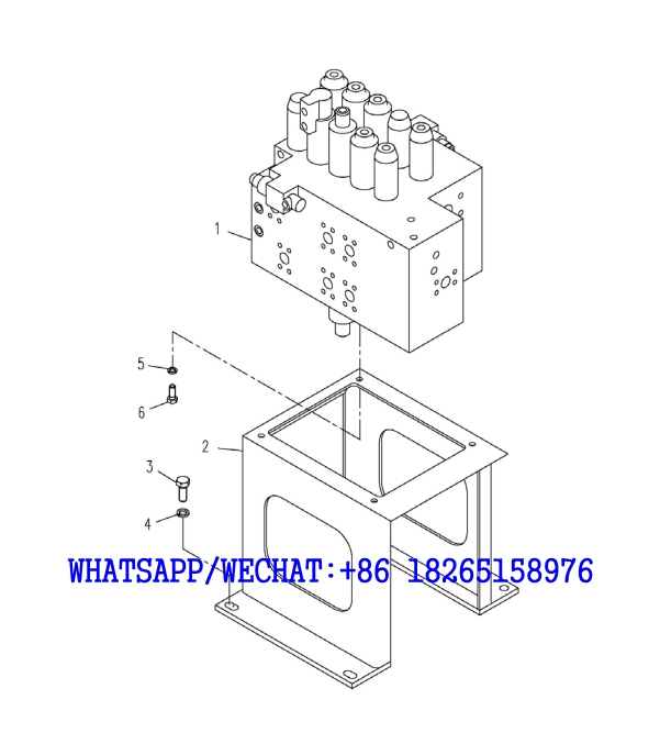 56. 310601491 Upper Hydraulic System Control Valve Support - XE215C HYDRAULIC EXCAVATOR PARTS HANDBOOK