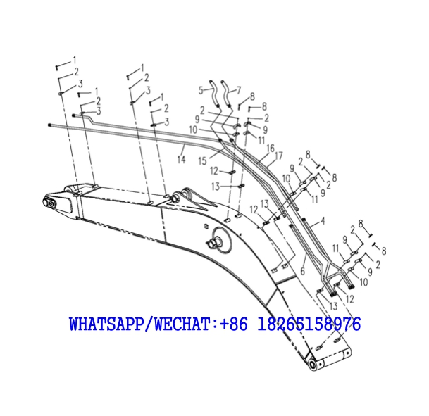 58. 310601491 Upper Hydraulic System Front-end Attachment Piping - XE215C HYDRAULIC EXCAVATOR PARTS HANDBOOK