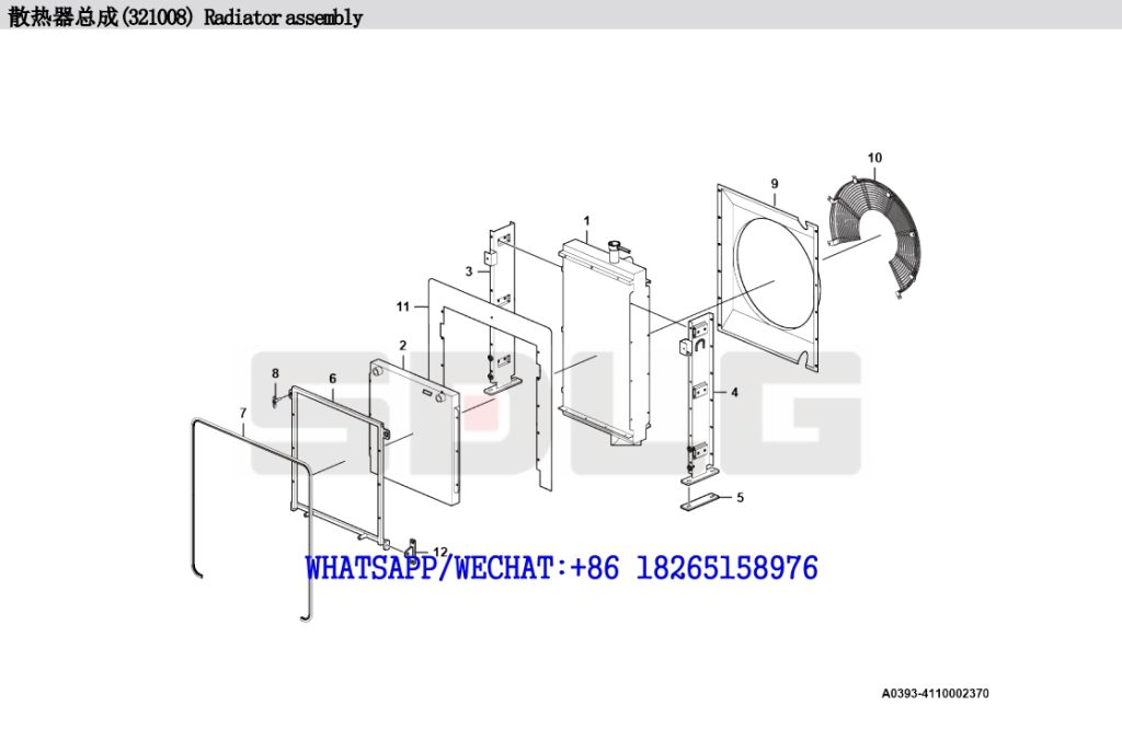 7.SDLG LG938L WHEEL LOADER PARTS CATALOG Radiator assembly 321008 A0393-4110002370