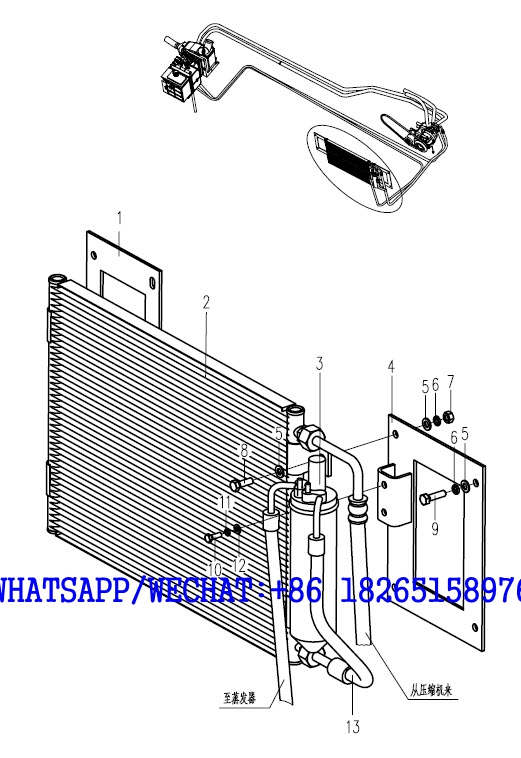 73. 310800072 Air-Conditioner System Air-Conditioner Support 2 - XE215C HYDRAULIC EXCAVATOR PARTS HANDBOOK