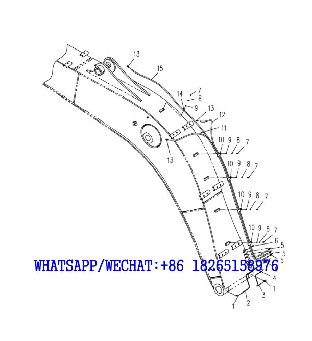 76. 310600620 Grease Piping Lubricate Piping - XE215C HYDRAULIC EXCAVATOR PARTS HANDBOOK