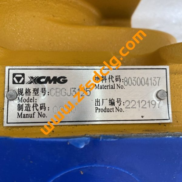 Origianl XCMG ZL50G LW500 Wheel Loader Spare Parts GEAR PUMP 5006087 GBCJ3125 803004137 for sale - Image 4