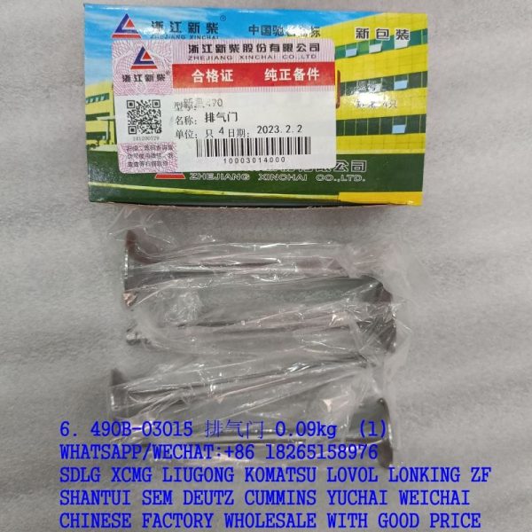 490B-03015 XINCHAI exhaust valve SP107254 for Heli Liugong forklift spare parts
